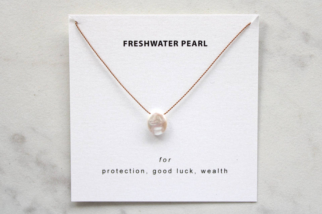 Soulsilk - Oval Freshwater Pearl Necklace Card