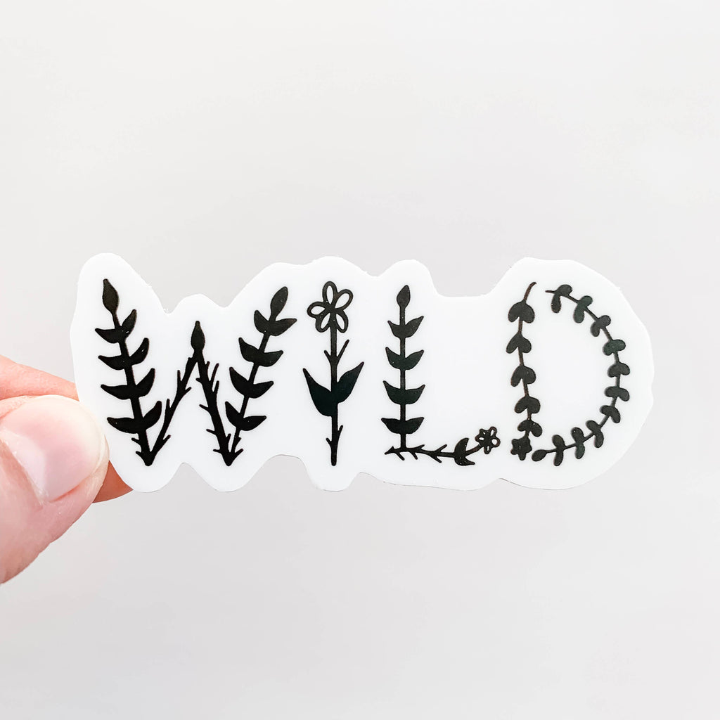 Wildflower Paper Company - Wild Floral Letters Sticker Black