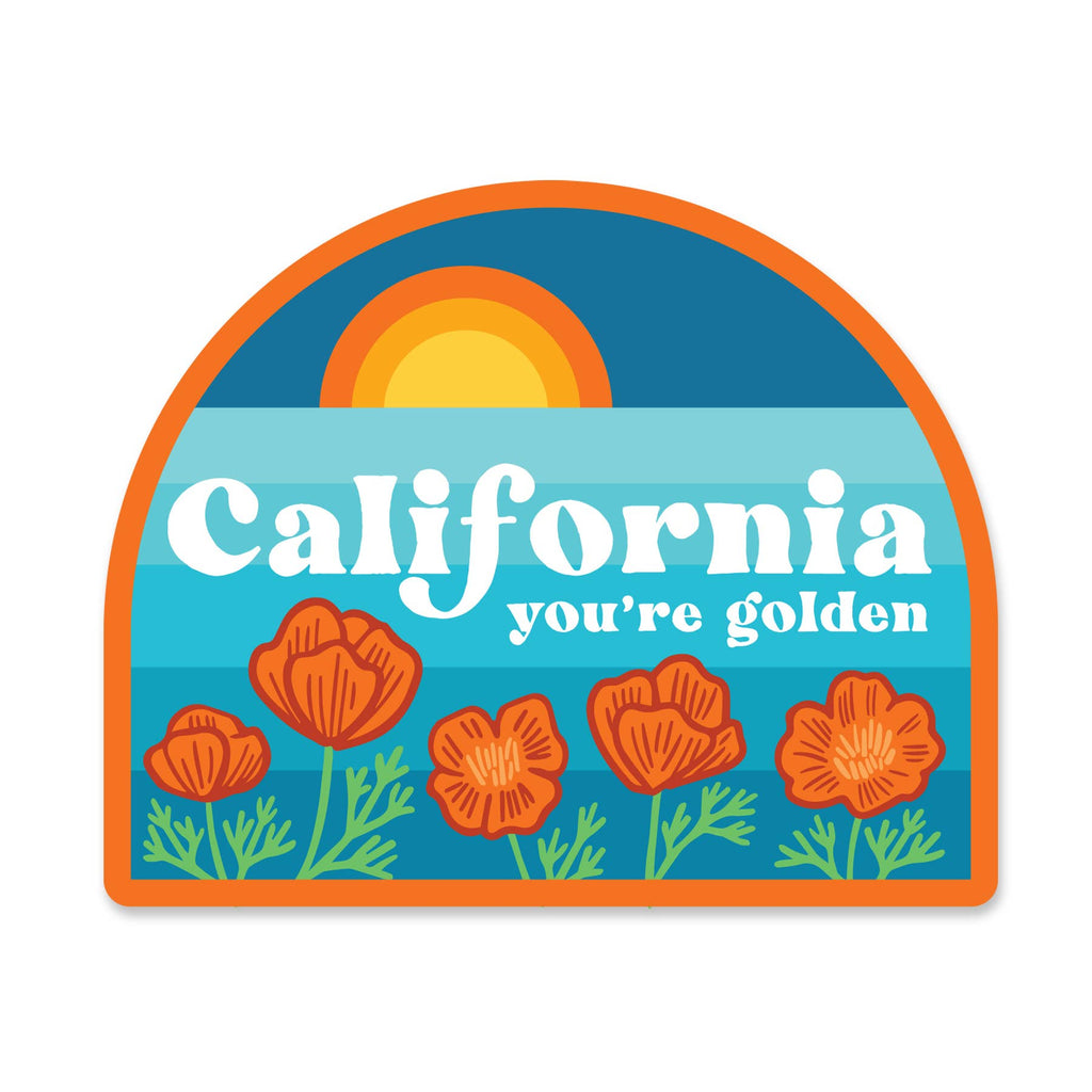 Paper Parasol Press - Retro California You're Golden Sticker