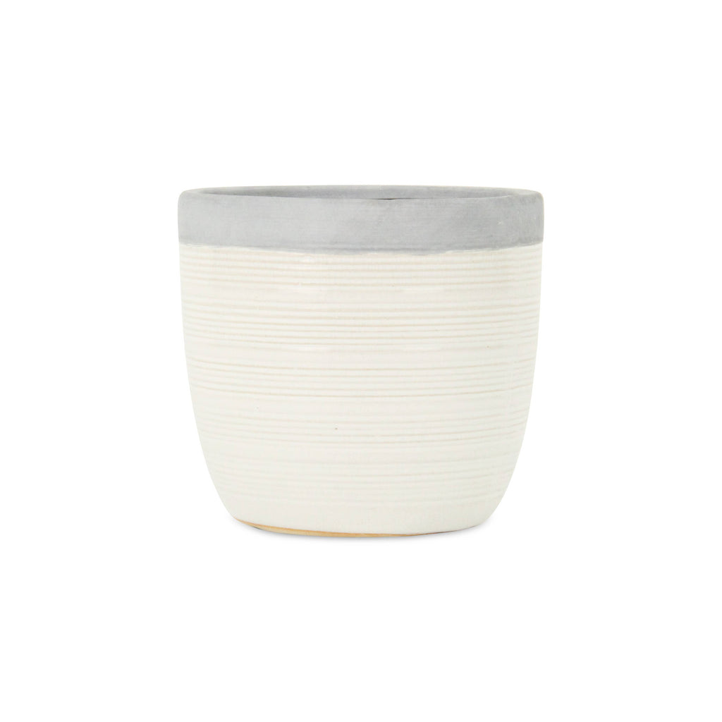 Cheungs - Mosaic Style White Glazed Pot