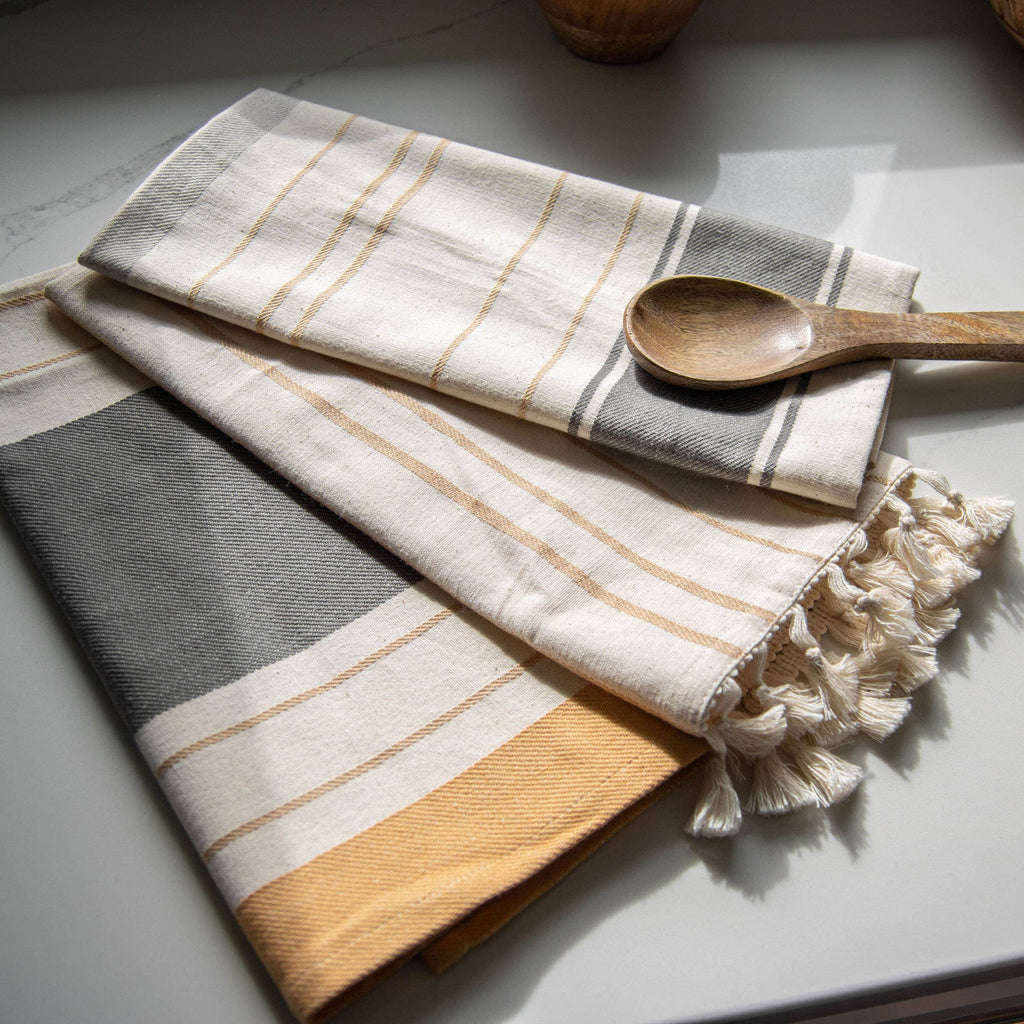 Foreside Home & Garden - S/3 Genevieve Stripe Tea Towels