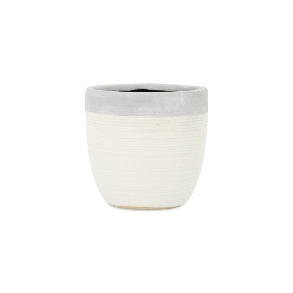 Cheungs - Mosaic Style White Glazed Pot