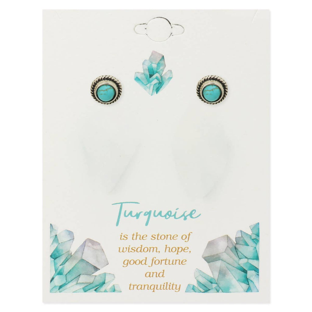 ZAD - Tiny Turquoise Silver Post Earrings