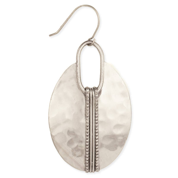 ZAD - Boho Basics Silver Wrapped Oval Earring