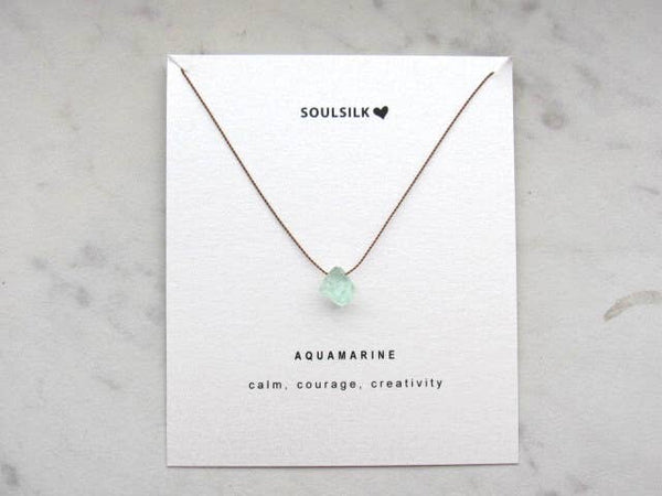 Soulsilk - Raw Aquamarine Necklace Card