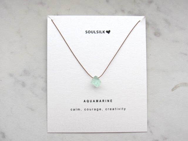 Soulsilk - Raw Aquamarine Necklace Card