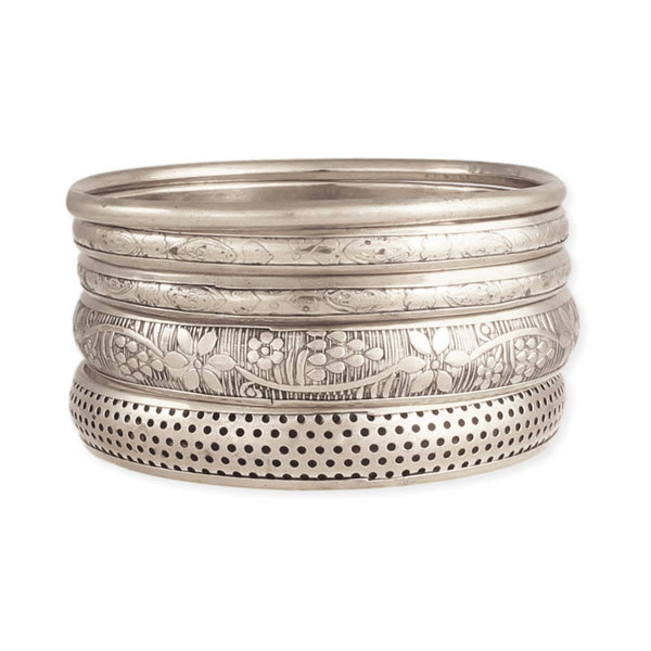 ZAD - Victorian Vintage Silver Bangle - Set of 5