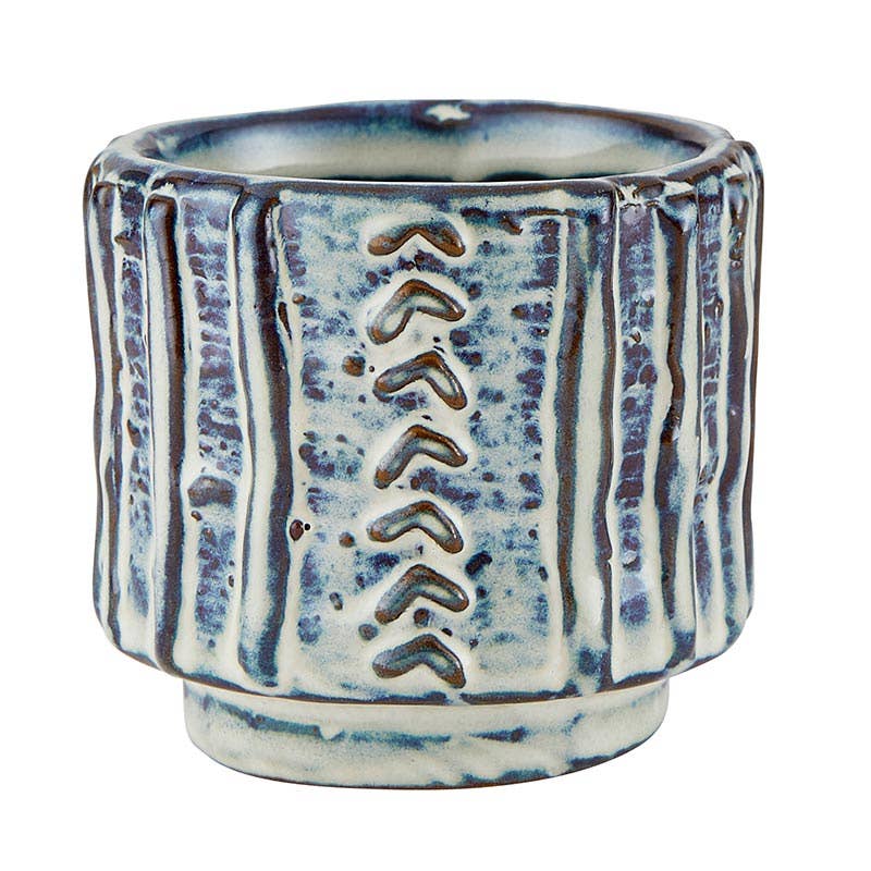 47th & Main (Creative Brands) - Stone Blue Texture Pot Sm