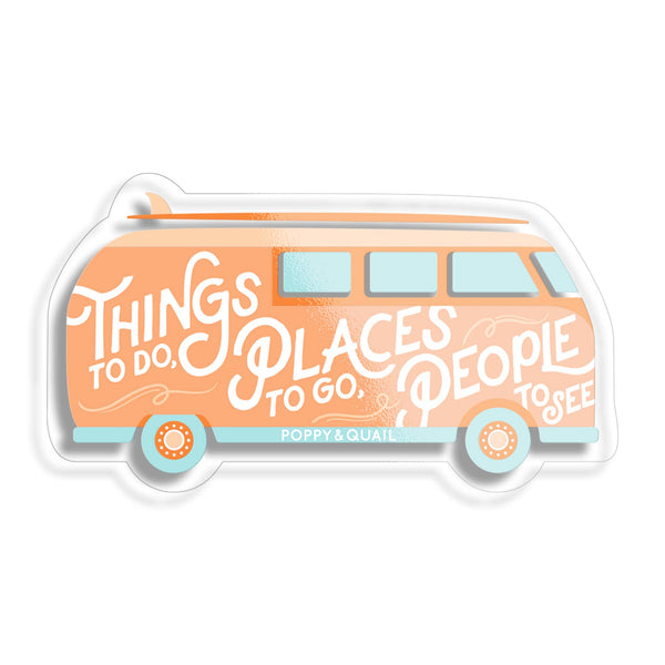 Poppy & Quail - Retro Bus Sticker