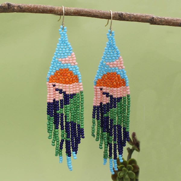 Path to Adventure Seed Bead Fringe Earrings