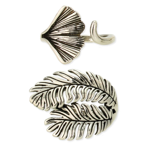 ZAD - Silver Tropics Leaf Ring Set