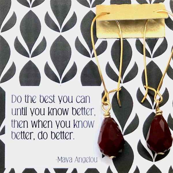 Ruthie and Olive | 3 meals donated for every necklace - Do The Best You Can Until You Know Better - Ruby Drops