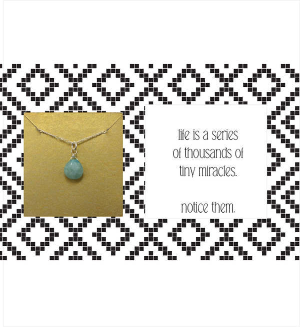 Ruthie and Olive | 3 meals donated for every necklace - Life Is A Series Of Tiny Miracles - Gemstone Necklace
