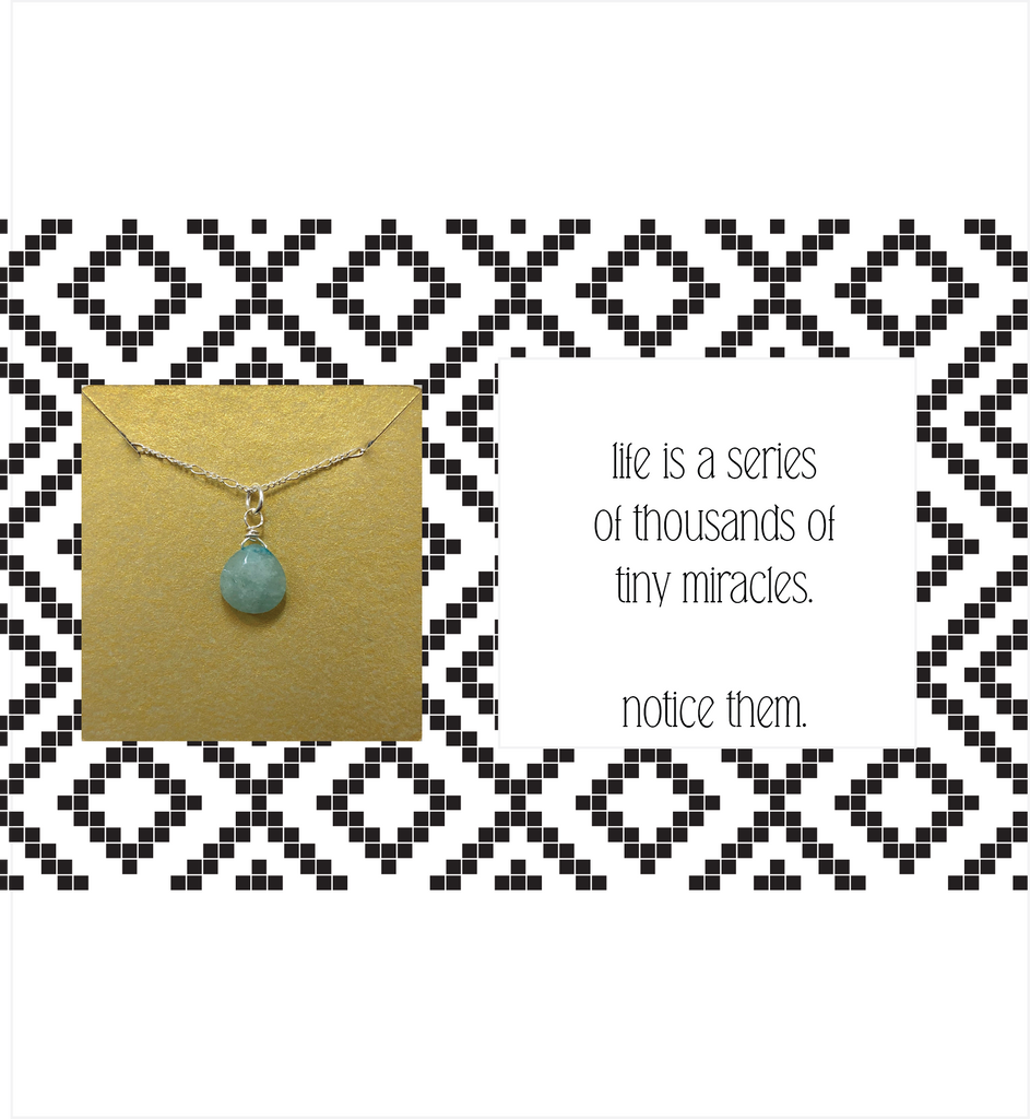 Ruthie and Olive | 3 meals donated for every necklace - Life Is A Series Of Tiny Miracles - Gemstone Necklace