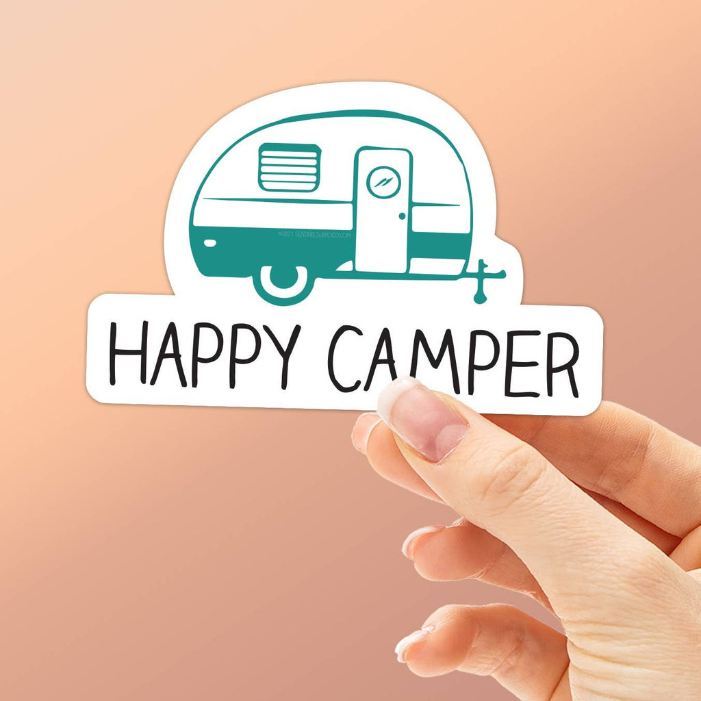 Sentinel Supply - Happy Camper Sticker, RV Bumper Stickers