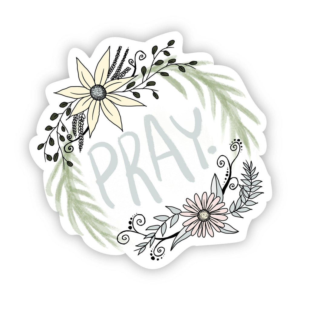 Pray Floral Sticker