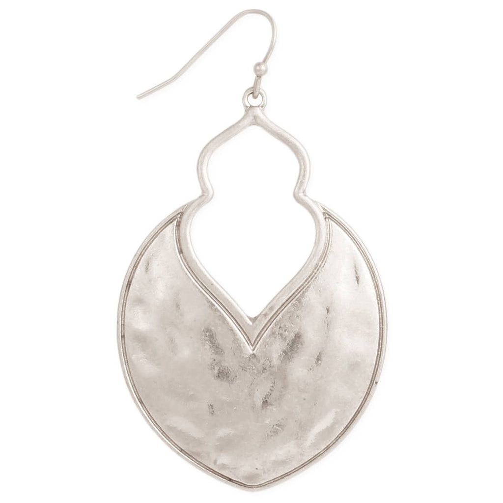ZAD - Silver Arabesque Hammered Earring
