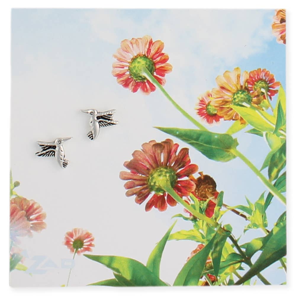 ZAD - Silver Hummingbird Post Earring
