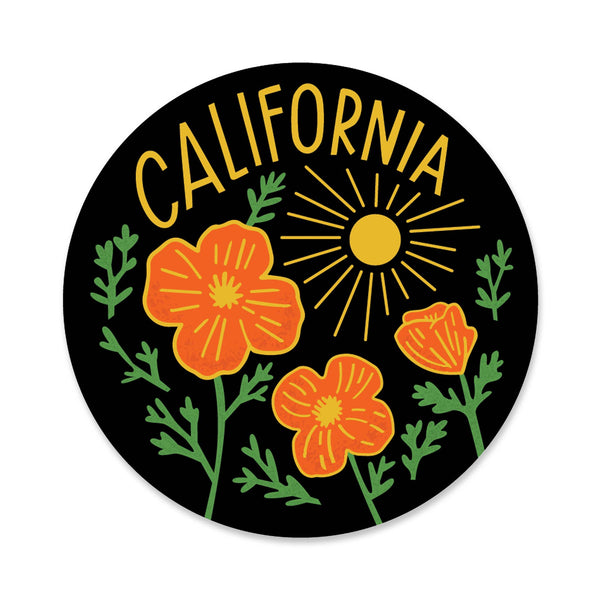 Paper Parasol Press - California Poppy Sun Black Sticker