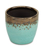 Cheungs Home Decor - Junius Electroplate Copper Rim Ceramic Pot: Blue