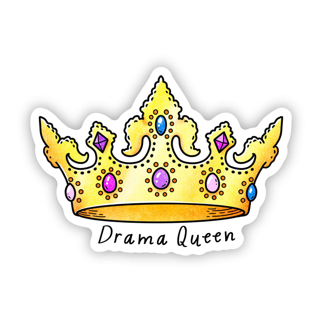 Big Moods - Drama Queen Gold Crown Sticker