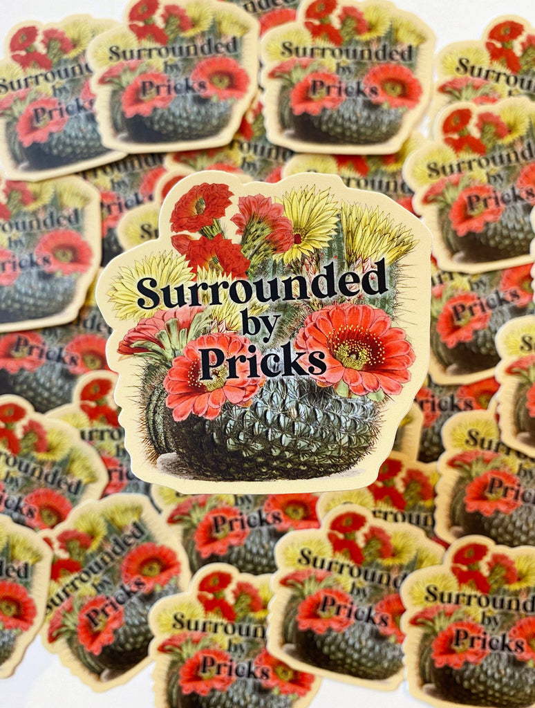 The Coin Laundry - Surrounded by Pricks Sticker - Funny Cactus Decal