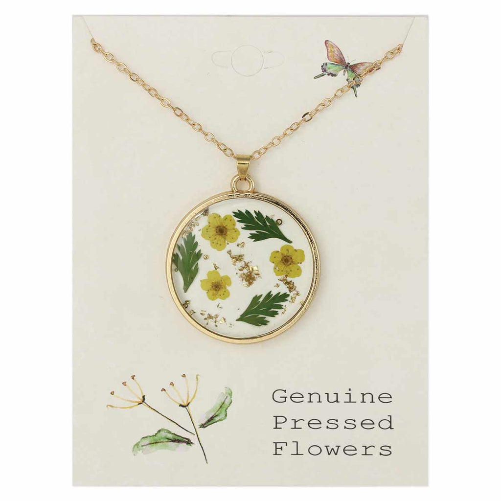 ZAD - Cottage Floral Yellow Dried Flower Necklace