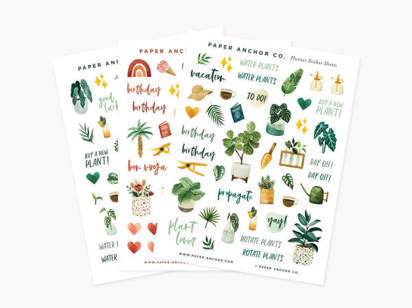 Paper Anchor Co. - Plant Lover Planner Sticker Sheets