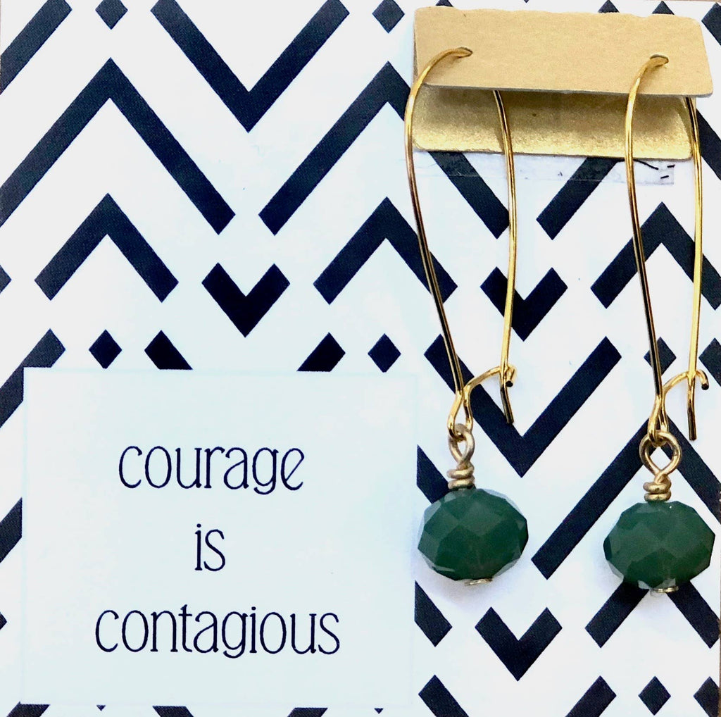 Ruthie and Olive | 3 meals donated for every necklace - Courage Is Contagious - Emerald Crystals