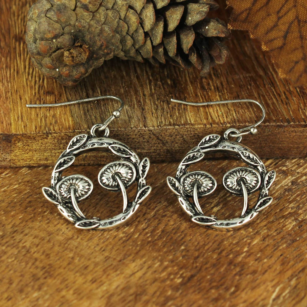 ZAD - Mushroom Forest Silver Toadstools Earrings