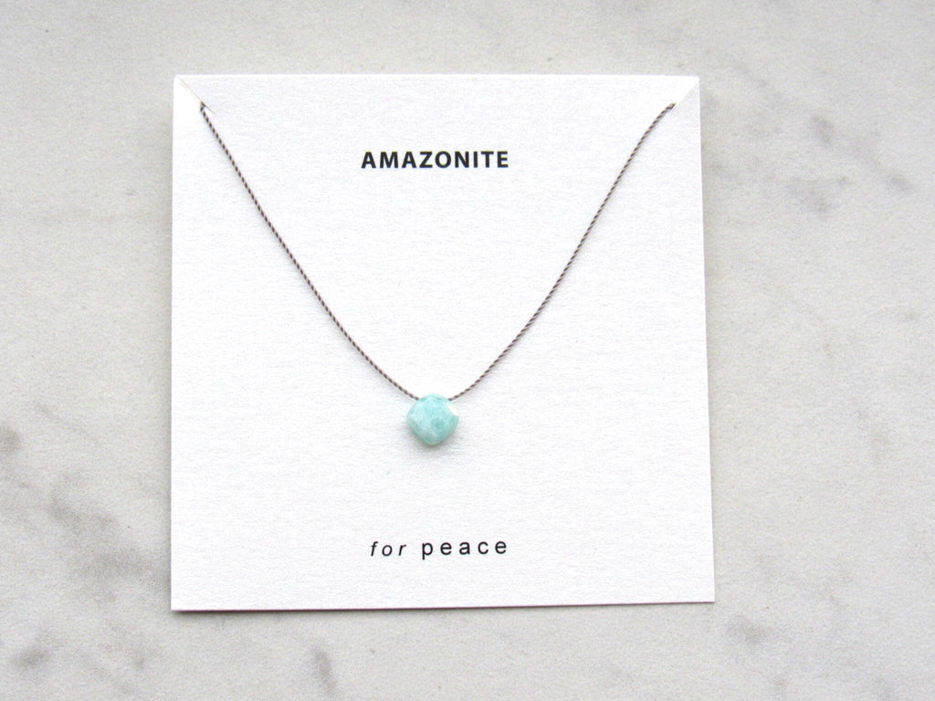 Soulsilk - Amazonite Necklace Card - Peace