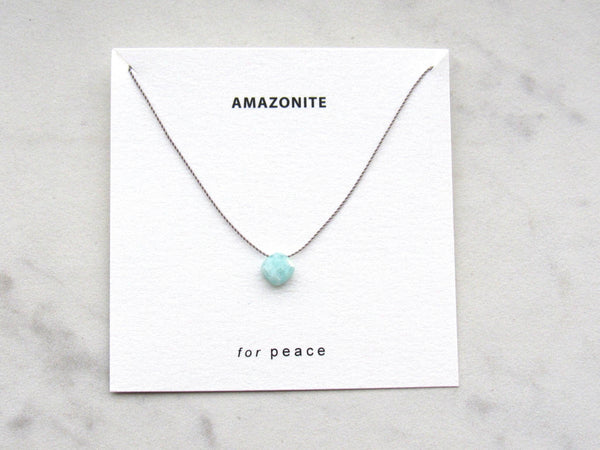 Soulsilk - Amazonite Necklace Card - Peace