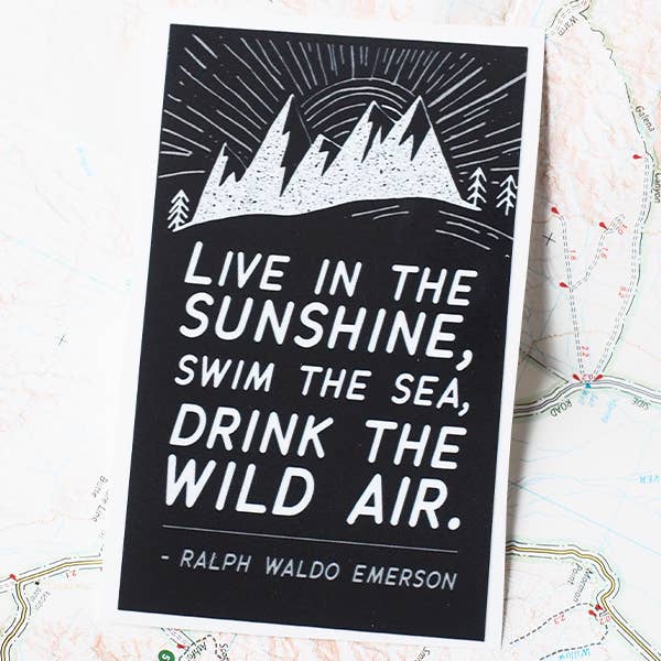 Sentinel Supply - Drink the Wild Air Black Emerson Quote Sticker