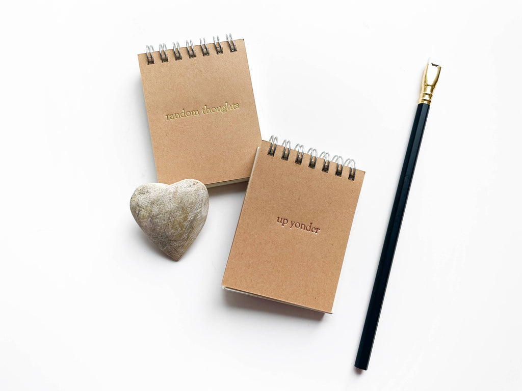 Studio Portmanteau - Custom Text Foil Embossed Pocket Kraft Top Spiral Notebook