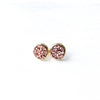 Hello Heather - Rose Gold Mini Druzy Stud Earrings: Silver