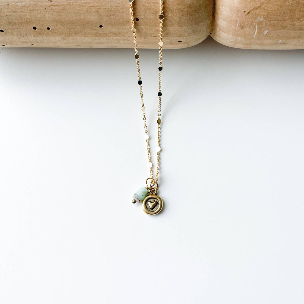 Hello Heather - Jasper Heart Necklace