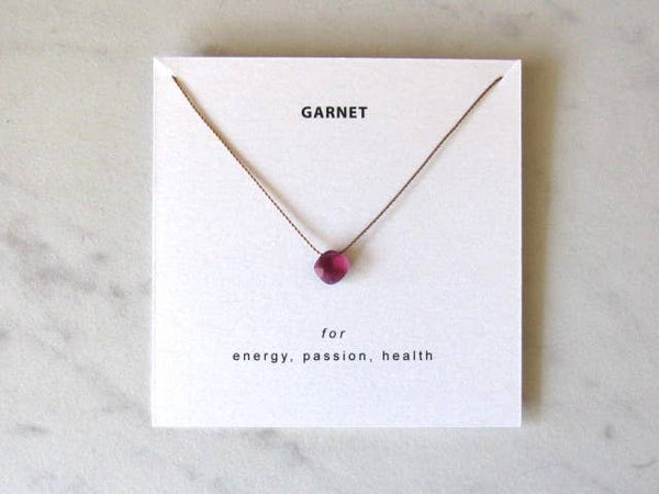 Soulsilk - Garnet Necklace Card