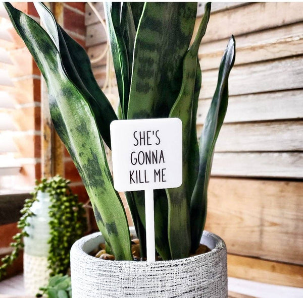 Mad River - Snarky Plant Marker Stake - She's Gonna Kill Me