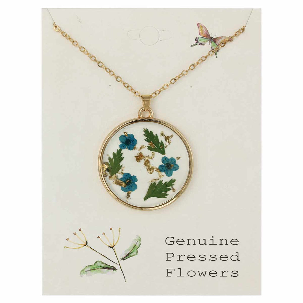 ZAD - Cottage Floral Turquoise Dried Flower Necklace