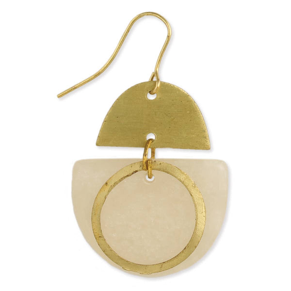 ZAD - Soft Statements Brushed Gold & Resin Earring