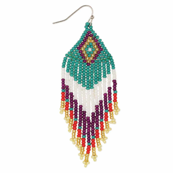 Southwest Style Seed Bead Fringe Earrings