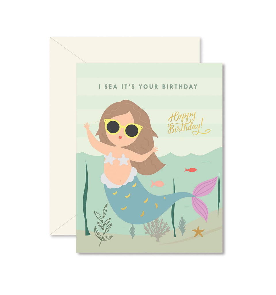 Ginger P. Designs - Mermaid Birthday Greeting Card
