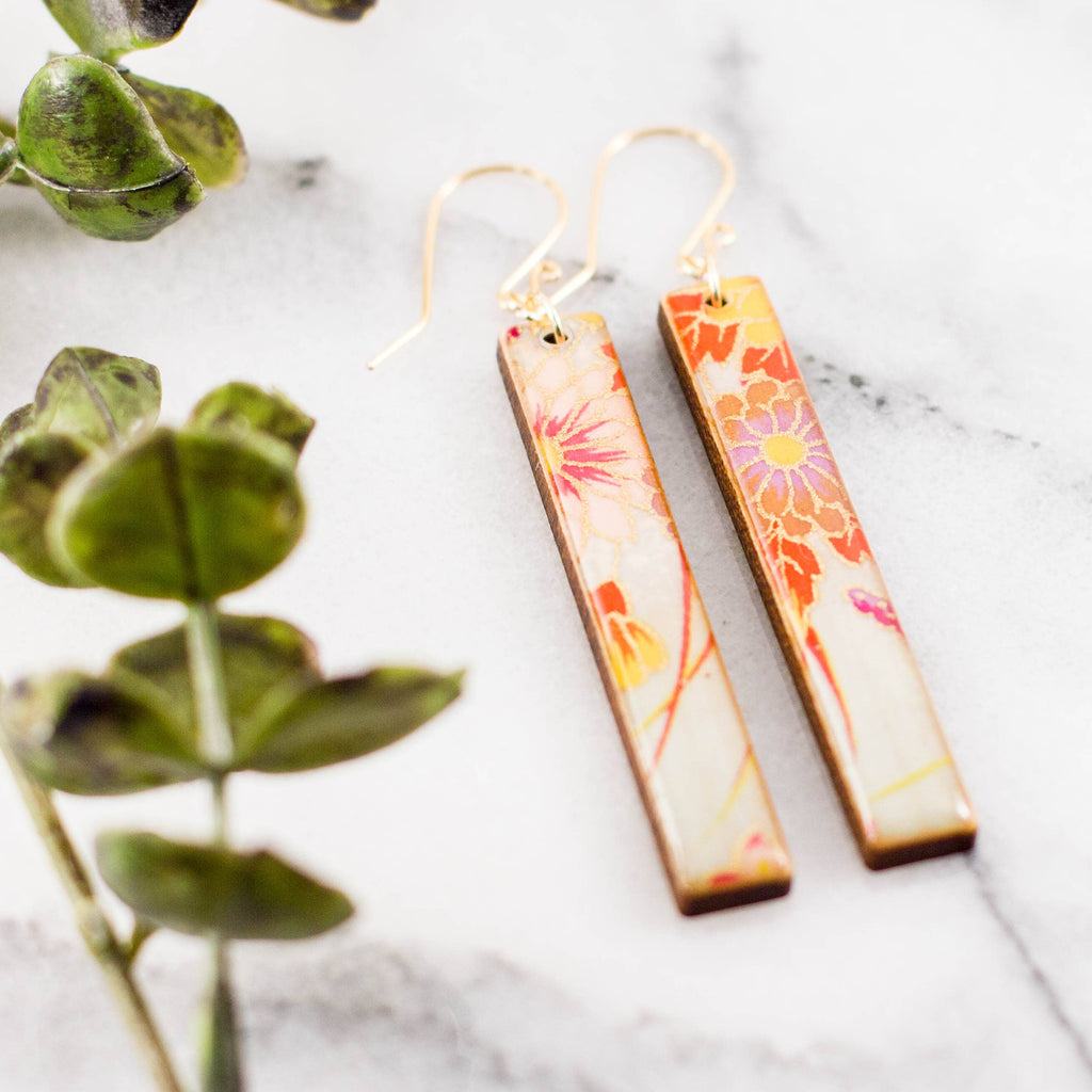 No Man's Land - Spring Floral Bar Earrings