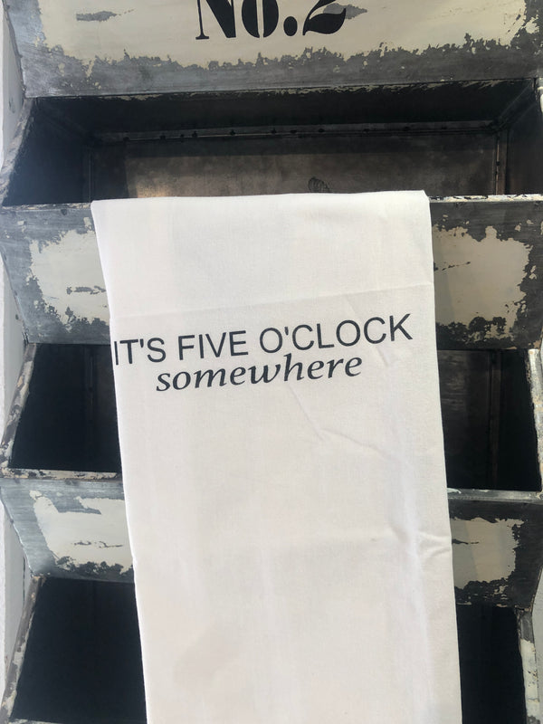 It's five o'clock tea towel