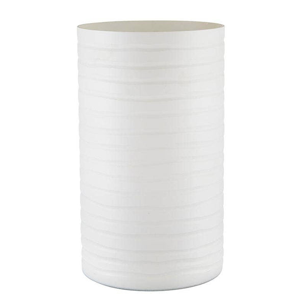 47th & Main (Creative Brands) - Matte Wht Cylnder Stripes Vase