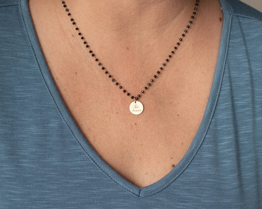 The Vintage Sparrow - Black Serenity Stone Necklace