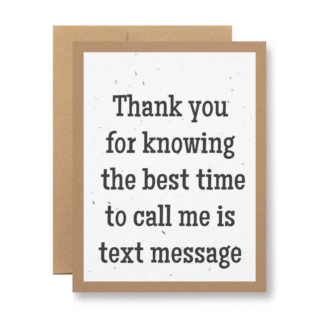 Seedy Cards - Eco Kraft or White Seed Paper - ...text message
