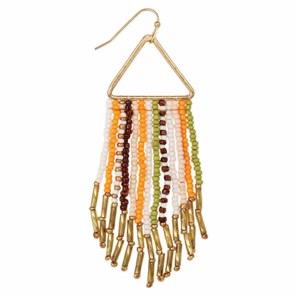 ZAD - Retro Cascade Seed Bead Fringe Earrings