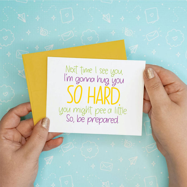 Colette Paperie - Hug You So Hard Card- 6 single cards