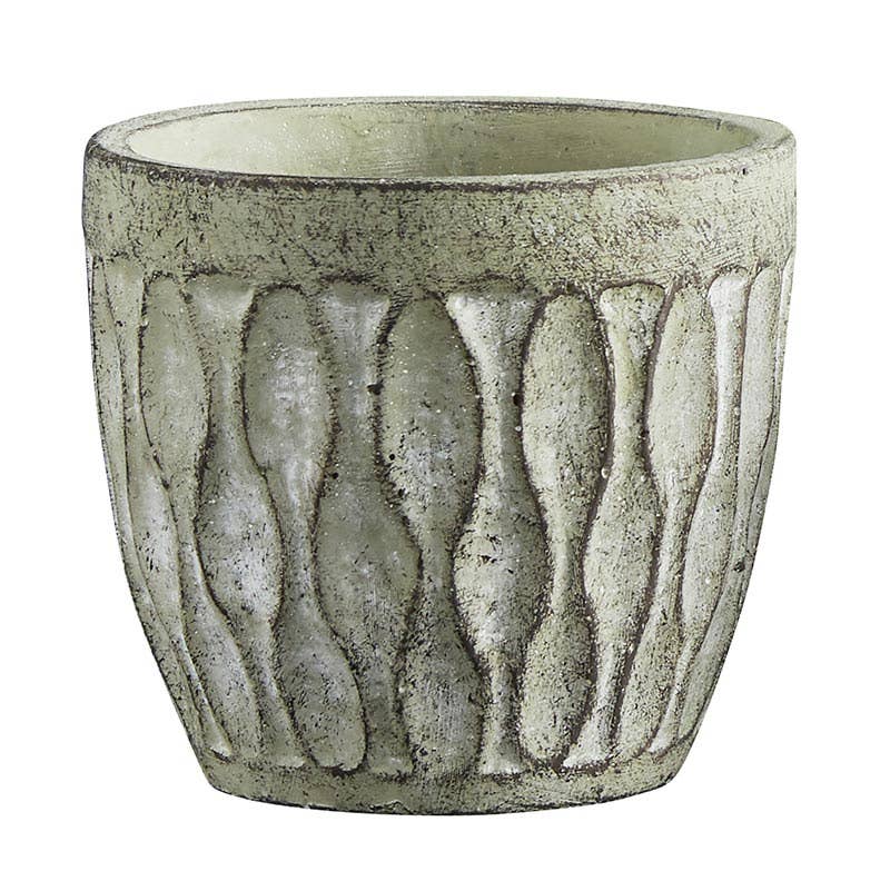 47th & Main (Creative Brands) - Cement Leaf Round Pot LG
